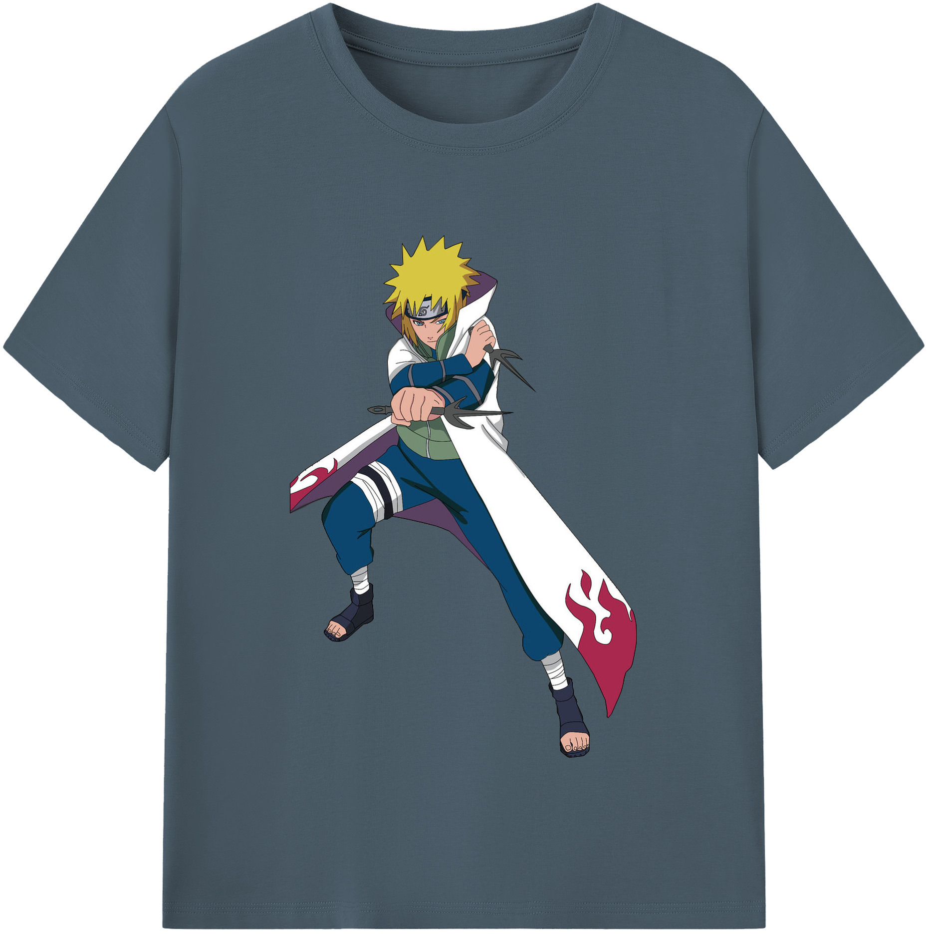 （画像用） NARUTO -ナルト- 波風 ミナト Namikaze Minato 綿100％半袖Tシャツ（フロントプリント）